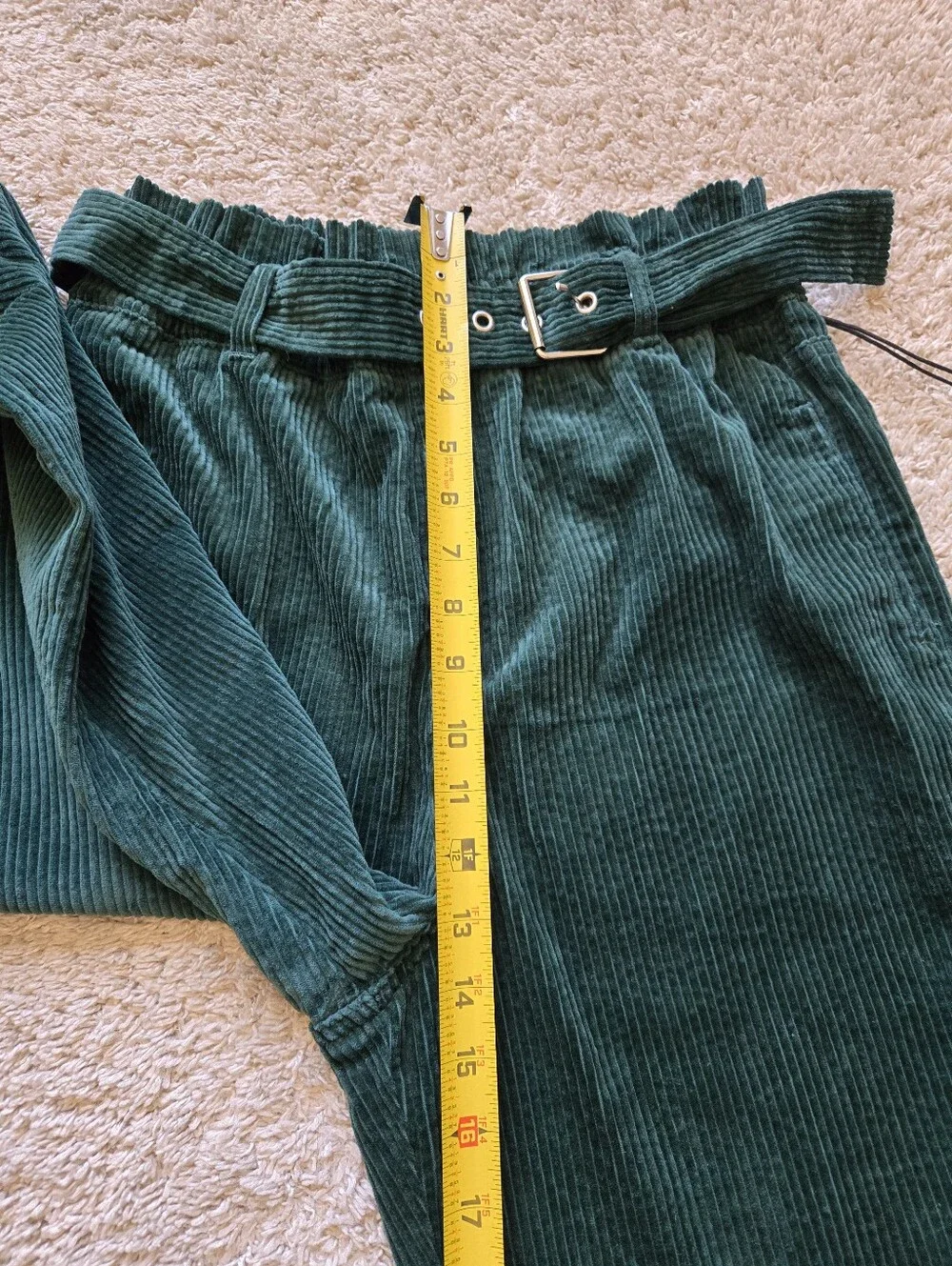 Blanknyc Baxter Ribcage Corduroy Pants Womens 28 Green Straight Leg
